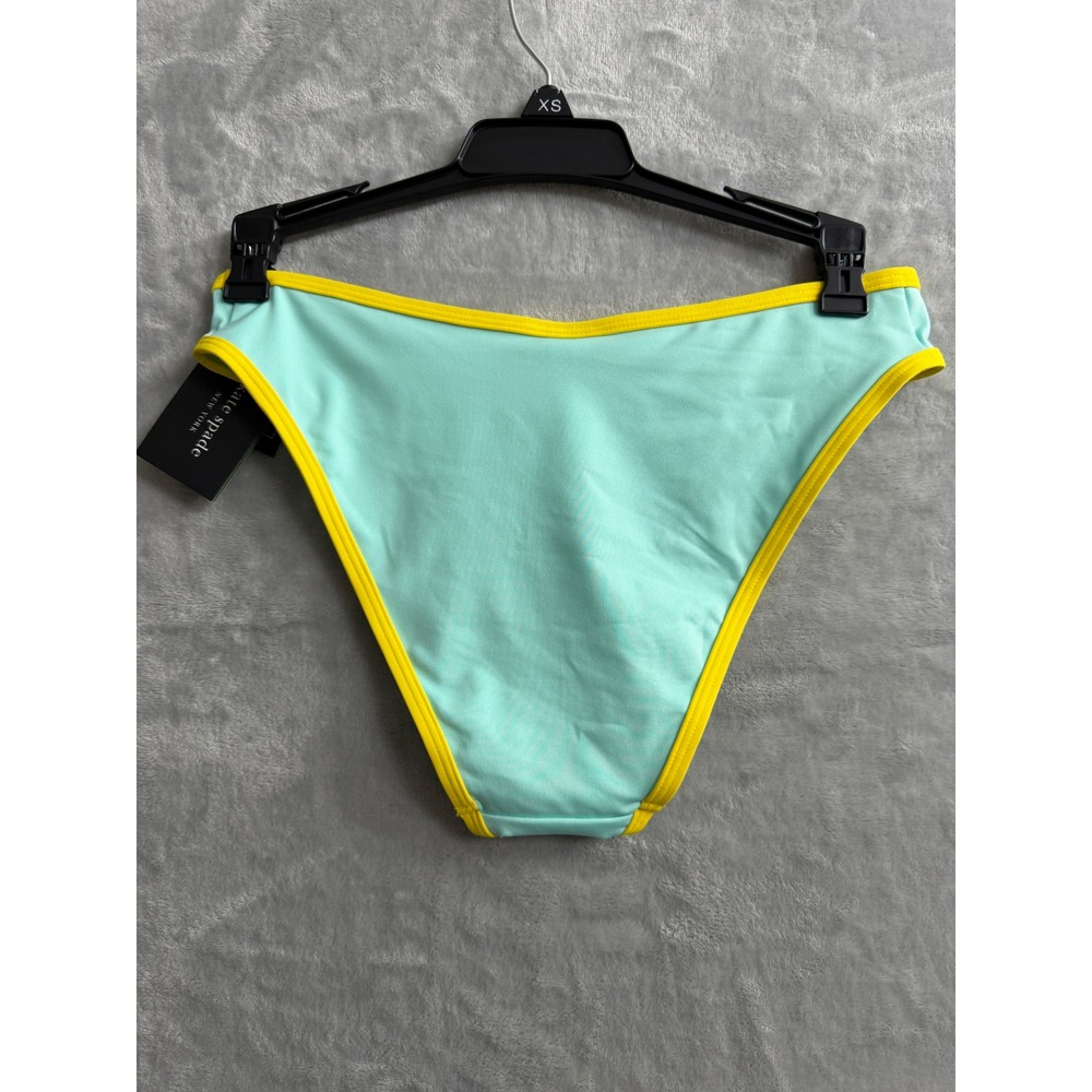 Kate Spade New York Low Tide High Cut Bikini Bottoms Aqua Yellow XS S6C480 - Picture 6 of 7
